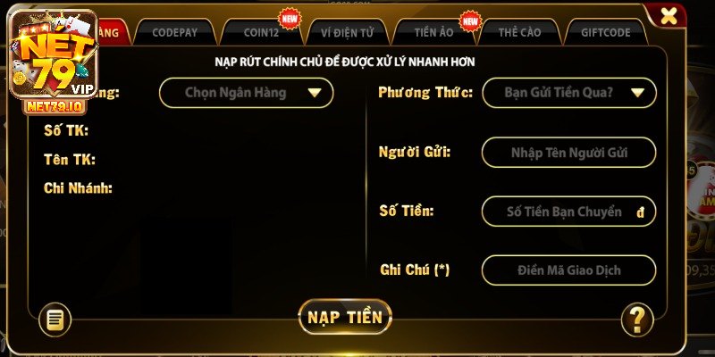 Các bước để chuyển khoản nạp vốn cho newbie